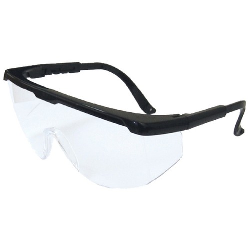 RONCO Eye Protection - Side Shield, Adjustable Temple, Scratch Resistant, Durable, Lightweight, Nose Bridge, Lightweight, Comfortable, Anti-scratch - Eye, Impact Protection - Polycarbonate Frame, Polycarbonate Lens - Black, Clear - 12 / Pack