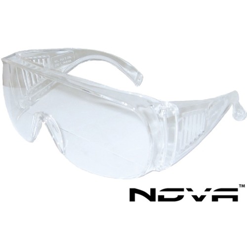 RONCO Eye Protection - Side Shield, Scratch Resistant, Comfortable, Lightweight, Durable, Frameless, Anti-scratch, Ergonomic Design, Ventilation - Eye, Dust, Particulate Protection - Polycarbonate Frame, Polycarbonate Lens - Clear, Clear