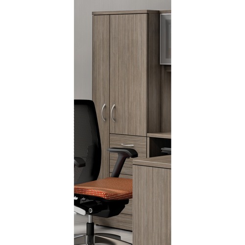 Global Two File Personal Tower - 2-Drawer - 24" x 20" x 65" - 2 x File Drawer(s) - Finish: Absolute Acajou, Laminate