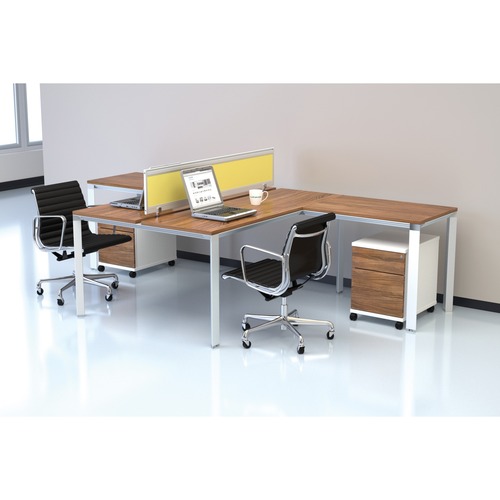 Links Contract Furniture Workstation Bench - 29" Height x 120" Width x 66" Depth - Nutmeg, True White