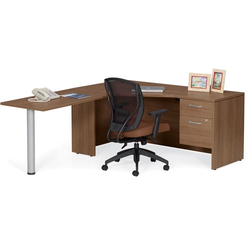 Offices To Go 'L' Shape Suite 78"x 66" - 78" x 66" x 29" - Box Drawer(s), File Drawer(s) - Finish: Winter Cherry, Thermofused Laminate (TFL) - Contemporary - Laminate - GLBMLP115LWCR