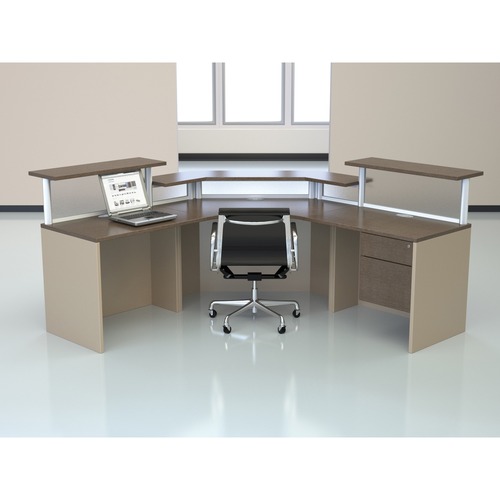 Links Contract Furniture Reception Desk - Cappuccino - Contemporary - Laminate - LCFPS655CPMW