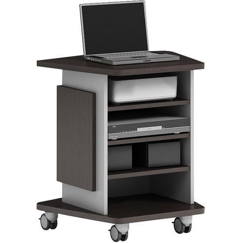 Global Multimedia Cart - 4 Casters - 28" Width x 22.3" Depth x 29" Height - Dark Espresso