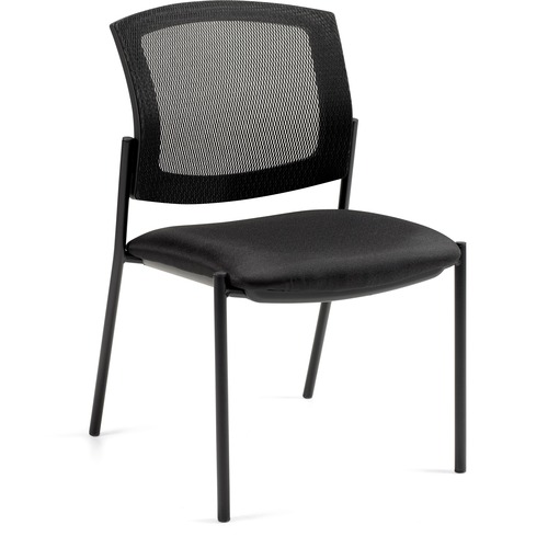 Offices To Go Armless Guest Chair - Ebony Fabric Seat - 1 Each - Reception, Side & Guest Chairs - GLBMVL2831JN02