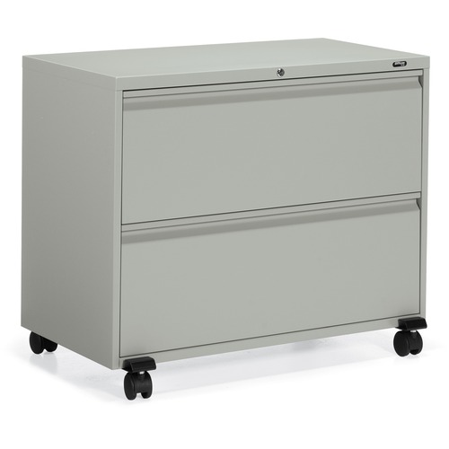 Offices To Go Mobile Lateral File - 2 High - 36" x 19.3" x 30.8" for File - Lateral - Recessed Handle, Interlocking - Gray - Metal - Assembly Required