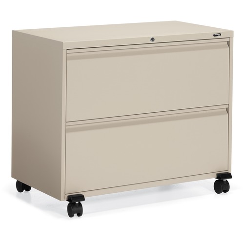 Offices To Go Mobile Lateral File - 2 High - 36" x 19.3" x 30.8" for File - Lateral - Recessed Handle, Interlocking - Nevada - Metal - Assembly Required - Lateral Files - GLBMVL1936M2NEV