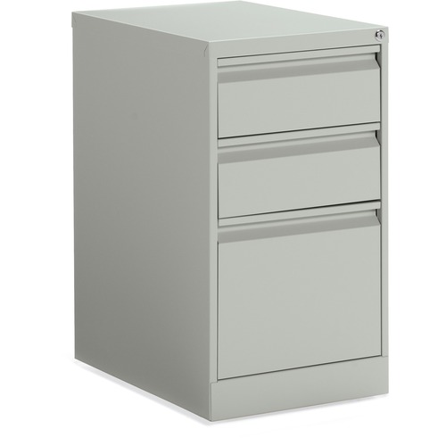 Offices To Go Mobile Pedestal - Box/Box/File - 3-Drawer - 15" x 23" x 27.9" - 3 x Drawer(s) for Box, File - Vertical - Key Lock, Recessed Handle, Ball-bearing Suspension, Pencil Tray, Leveling Glide - Gray - Metal