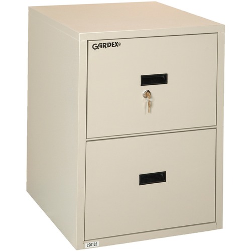 Gardex File Cabinet - 2-Drawer - 19.8" x 22" x 27.8" - 2 x Drawer(s) for File - Key Lock, Rust Resistant, Drawer Suspension, Fire Resistant, Insulated - Beige