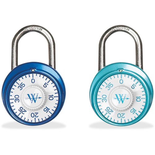 Westcott Combination Lock - Rust Resistant - Chrome Plated, Steel - Assorted - 1 Each