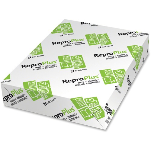 Rolland ReproPlus 3-Hole Punched Laser, Inkjet Recycled Paper - White - Recycled - 30% - Letter - 8 1/2" x 11" - 20 lb Basis Weight - 500 / Pack