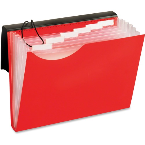 Pendaflex Letter Expanding File - 8 1/2" x 11" - 7 Pocket(s) - Polyurethane - Red - 1 Each - Poly Expanding Files - PFX67440RED