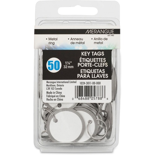 Merangue Metal Rim Key Tags - 1.25" (31.75 mm) Diameter - 50 / Pack - Metal - Key Tags - MGE1024301100000