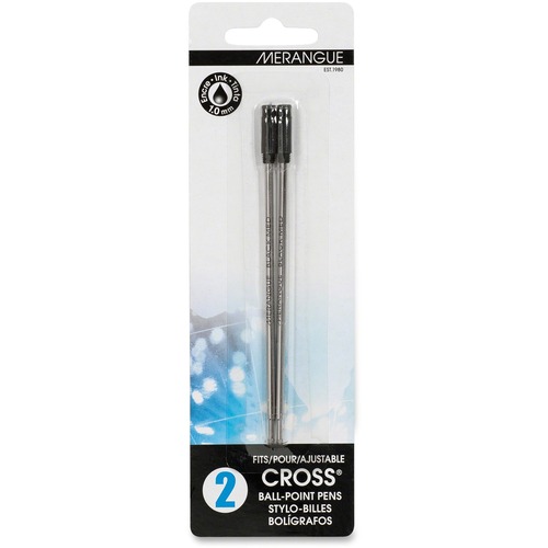 Merangue Cross Ballpoint Pen Refills - Medium Point - Black Ink - 2 / Pack