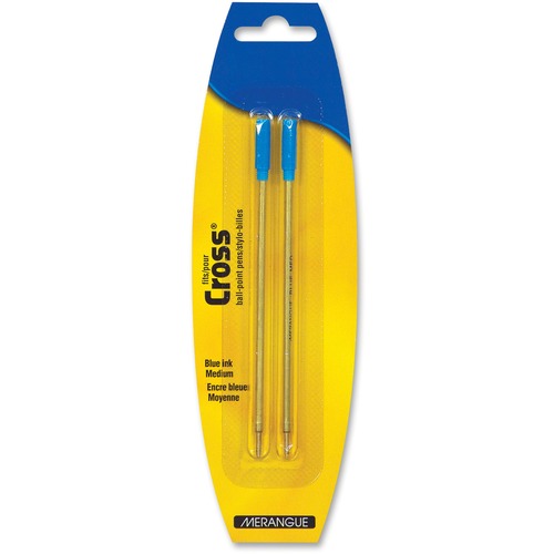 Merangue Cross Ballpoint Pen Refills - Medium Point - Blue Ink - 2 / Pack