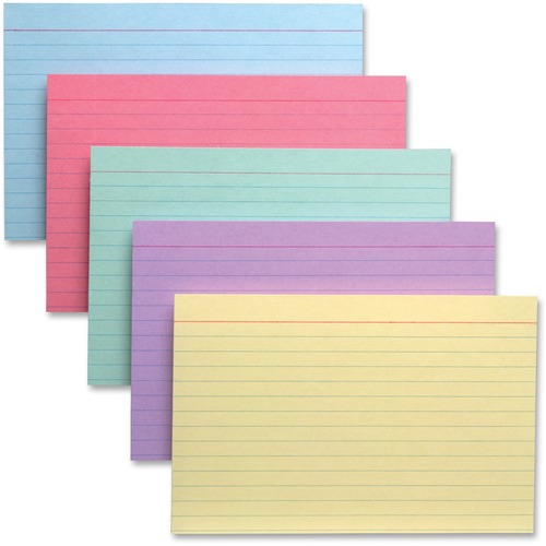 TOPS Colour Pack Index Cards - 6" Divider Width - Cherry, Green, Canary, Blue, Violet Divider - 100 / Pack = OXF90114