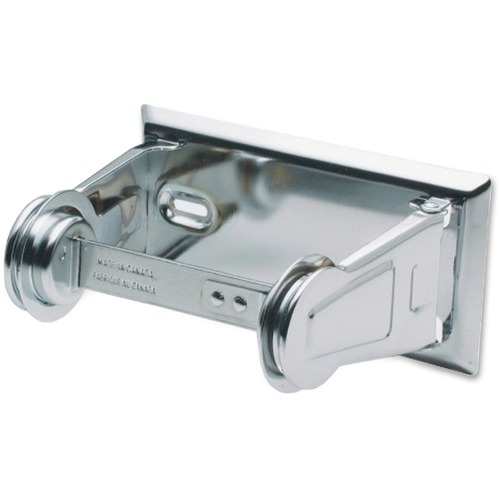 Frost Dura Plus Chrome-finished Single Roll Tissue Disp - Roll Dispenser - 1 x Roll - 3.13" (79.38 mm) Height x 6.38" (161.93 mm) Width x 4.25" (107.95 mm) Depth - Metal - Chrome - Bathroom Tissue Dispensers - FPL146SIN