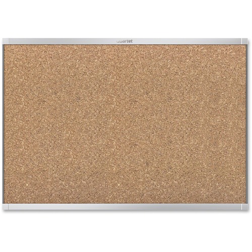 Quartet Prestige 2 Aluminum Frame Magnetic Cork Board - 24" (609.60 mm) Height x 36" (914.40 mm) Width - Cork Surface - Magnetic - Aluminum Frame - 1 Each - Cork/Fabric Bulletin Boards - QRT200971