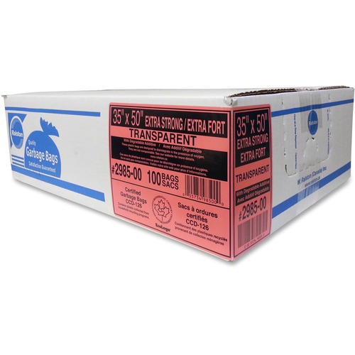 Ralston Transparent Industrial Strength Trash Bags - 35" (889 mm) Width x 50" (1270 mm) Length - Clear - Hexene Resin - 100/Carton - Industrial, Garbage - Trash Bags & Liners - RLS298500