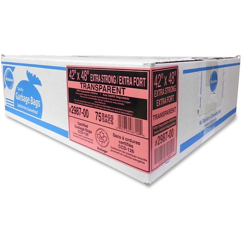 Ralston Transparent Industrial Strength Trash Bags - 42.50" (1079.50 mm) Width x 48" (1219.20 mm) Length - Clear - Hexene Resin - 75/Carton - Industrial, Garbage - Trash Bags & Liners - RLS298700