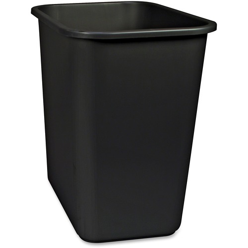 Storex Washable 28qt Plastic Waste Basket - 26.50 L Capacity - 15" Height x 14.2" Width x 10.3" Depth - Plastic - Black - 1 Each - Waste Containers & Accessories - STX00710U06C