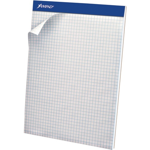 TOPS Quad-grid Perforated Pad - 50 Sheets - 8 1/2" x 11 3/4" - White Paper - Micro Perforated, Rigid, Chipboard Backing, Easy Tear - 1Each - Quadrille Pads - TOP20367