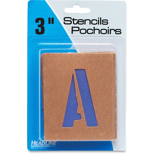 U.S. Stamp & Sign Brown Paper Letters/Numbers Stencils - 3" (76.20 mm) - Number, Capital Letter - Natural, Purple