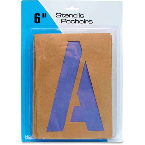 U.S. Stamp & Sign Brown Paper Letters/Numbers Stencils - 6" (152.40 mm) - Number, Capital Letter - Natural, Purple