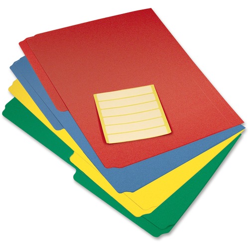 Filemode 1/2 Tab Cut Legal Top Tab File Folder - 8 1/2" x 14" - Top Tab Location - Polypropylene - Blue, Red, Green, Yellow - 12 / Pack