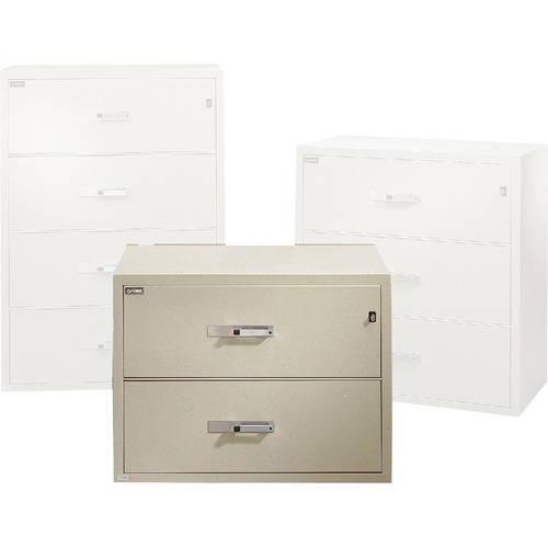 Gardex GL-402 Lateral Filing Cabinet - 2-Drawer - 38.8" Width x 23.5" Depth x 29" Height - 2 x Drawer(s) for File - Legal - Lateral - Fire Resistant, Insulated, Interlocking, Durable, Rust Resistant - Textured - Steel