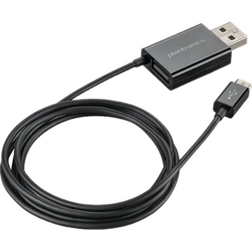 Plantronics Micro-USB Charging Cable - For Headset - Black - 2 ft Cord Length - Micro USB / USB Type A, USB Type A