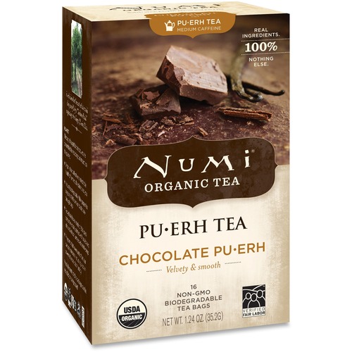 Numi Organic Chocolate Pu-erh Black Tea Bag - 16 - 16 / Box
