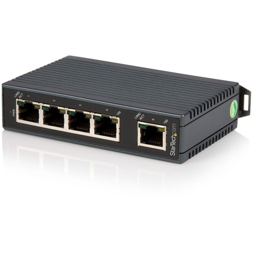StarTech.com 5 Port Industrial Ethernet Switch - DIN Rail Mountable - Expand your network connectivity with this rugged unmanaged network switch - Fast 10/100Mbps Switch - DIN rail mountable w/ built-in bracket - IP30-rated - Wide range 12-48V DC terminal