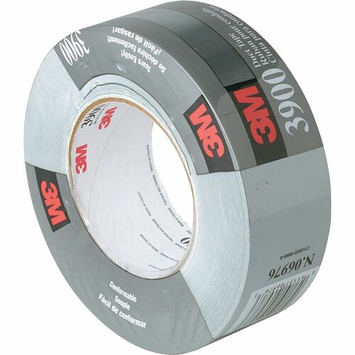 3M Multipurpose Utility-Grade Duct Tape - 60 yd Length x 1.88" Width - 7.6 mil Thickness - 3" Core - Polyethylene Coated Cloth Backing - 24 / Carton - Silver