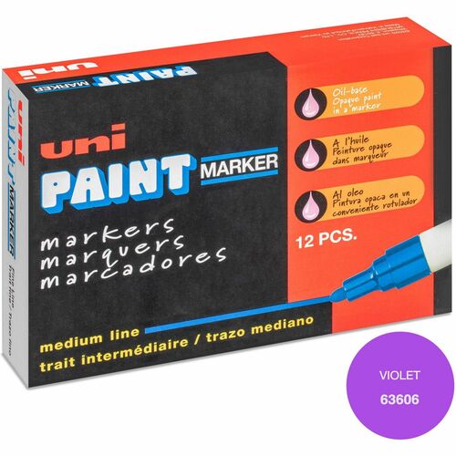 uni® uni-Paint PX-20 Oil-Based Marker - Medium Marker Point - Violet Oil Based Ink - White Barrel - 1 Dozen