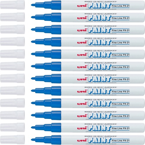 uniball™ Uni-Paint PX-21 Oil-Based Fine Point Marker - Fine Marker Point - Blue Oil Based Ink - 1 Dozen
