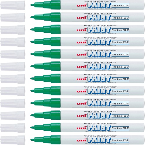 uni® uni-Paint PX-21 Oil-Based Marker - Fine Marker Point - Green Oil Based Ink - 1 Dozen