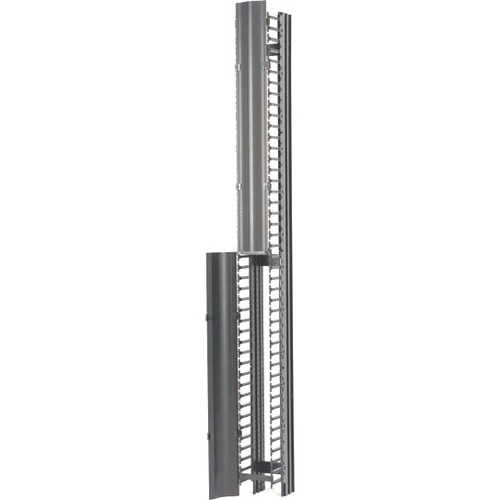 B-Line RCM+ Vertical Cable Manager, Single Sided High Density, 6"W X 84"H, Flat Black