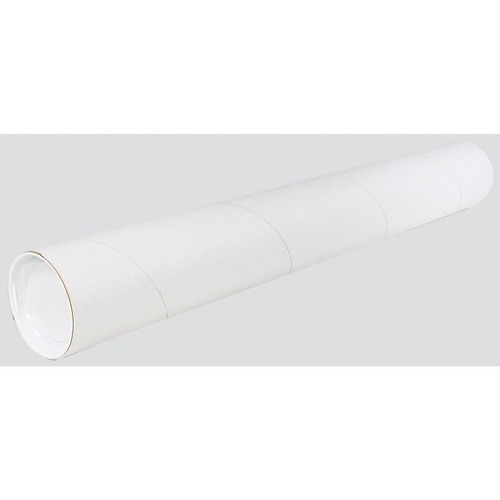 Spicers Mailing Tube with End Caps 36" x 3" White 30/box - 36" Width x 3" Length - 30 / Box - White