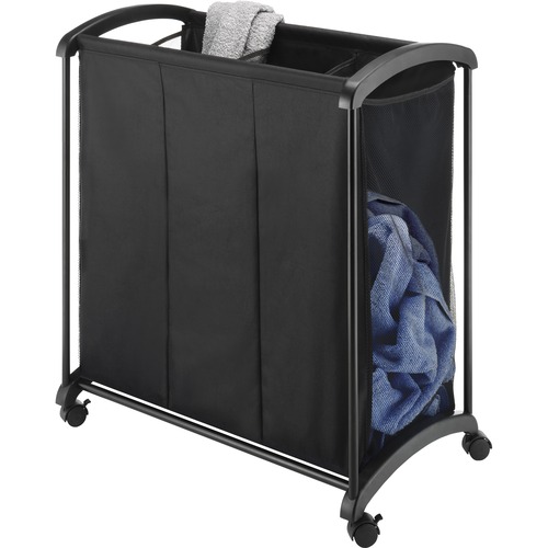 Whitmor Laundry Sorter - 16.5" Height x 28.5" Width x 30.8" DepthFloor - Durable - Black - Plastic, Metal, Fabric - 1