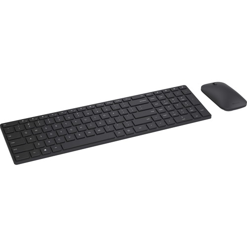 Microsoft Designer Bluetooth Desktop - Wireless Bluetooth - Black - Wireless Bluetooth - Laser/Optical - 1000 dpi - Scroll Wheel - QWERTY - Black - Mute, Volume Down, Volume Up, Play/Pause, Next Page, Previous Page Hot Key(s) - Symmetrical - AAA - Compati