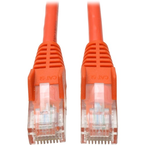 Tripp Lite 3ft Cat5e Cat5 Orange Snagless Molded Patch Cable RJ45 M/M 3' - 3 ft Category 5e Network Cable for Network Device - First End: 1 x RJ-45 Network - Male - Second End: 1 x RJ-45 Network - Male - 1 Gbit/s - Patch Cable - Orange