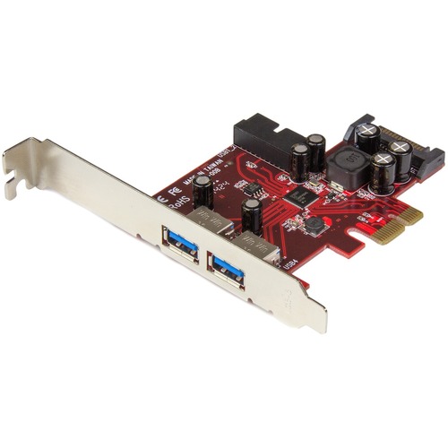 StarTech.com 4 Port PCI Express USB 3.0 Card - 5Gbps - 2 External & 2 Internal (IDC) - SATA Power - Add front or rear panel USB 3.0 ports to your computer case using USB 3.0 motherboard-style headers - 4 Port PCI Express USB 3.0 Card - 2 External & 2 Inte