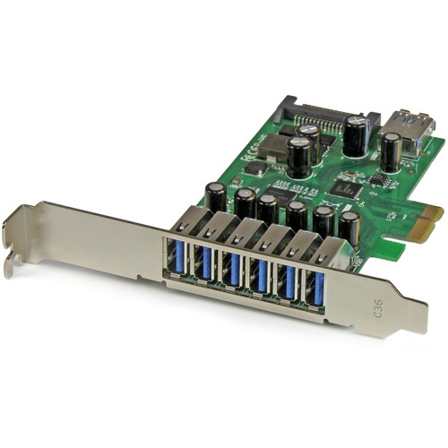 StarTech.com 7 Port PCI Express USB 3.0 Card - 5Gbps - Standard and Low-Profile Design - Get the scalability you need by adding 7 USB 3.0 ports with SATA power to your computer - PCIe USB 3.0 Adapter Card - Standard & Low-Profile - UASP Support - 1 Intern