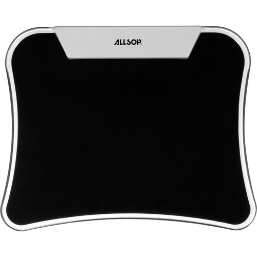 Allsop LED Mousepad - Black - (30865) - 9" x 11" Dimension - Black - Rubber, Metal