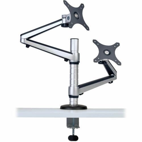 Eaton Tripp Lite Series Dual Full Motion Flex Arm Desk Clamp for 13" to 27" Monitors / Displays - 44 lb Load Capacity - Steel, Metal - Black"