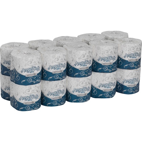 Angel Soft Ultra Professional Series Embossed Toilet Paper - 2 Ply - 4.50" x 4" - 400 Sheets/Roll - White - 20 / Carton