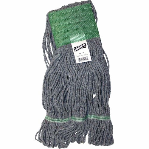 Genuine Joe 5" Headband Earth Mop Refill - Medium - Polyester Fiber - Blue - 1Each