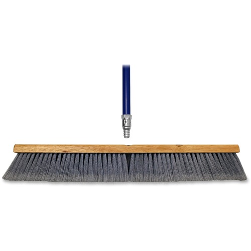 Genuine Joe Floor Sweep - 24" (609.60 mm) Handle Width - 60" (1524 mm) Handle Length - Metal Handle - 1 Each - Gray - Brooms & Sweepers - GJO30125