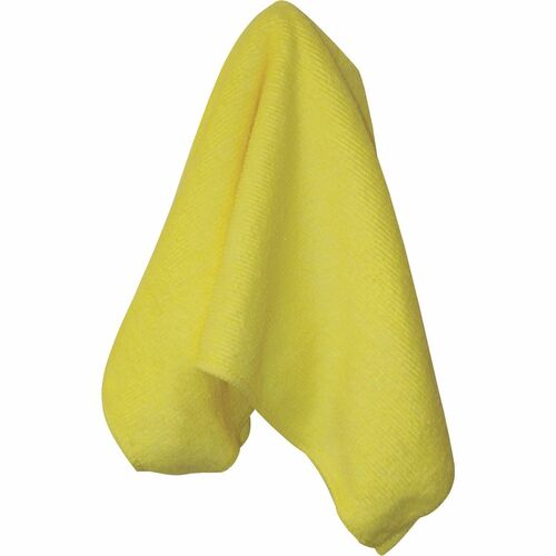Genuine Joe General-purpose Microfiber Cloth - Cloth - 16" (406.40 mm) Width x 16" (406.40 mm) Length - 12 / Bag - Yellow
