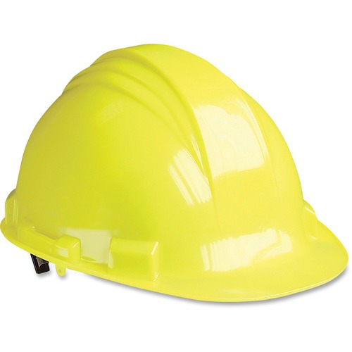 NORTH Yellow Peak A79 HDPE Hard Hat - Head, Chemical, Thread Abrasion, Impact, Welding Sparks Protection - Nylon, High-density Polyethylene (HDPE) - Yellow - Adjustable Suspender, Comfortable, Lock Mechanism, Adjustable Height - 1 Each
